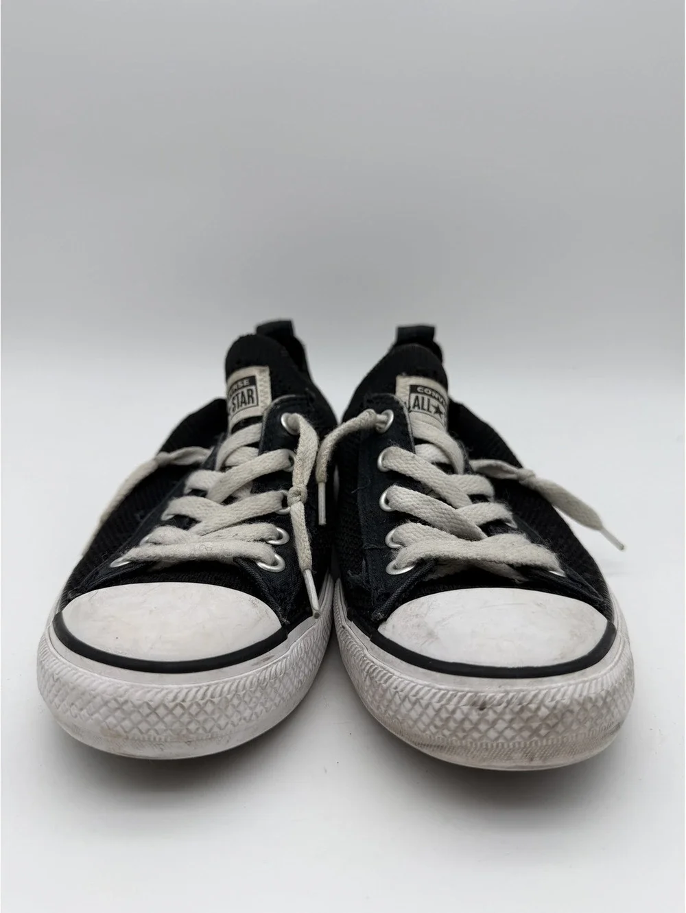 Converse All Star Youth Black Knit Low Top Sneakers Size 3